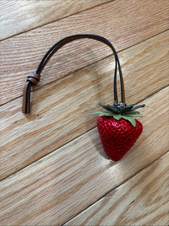 Tory Burch Accessories - Tory Burch Red Strawberry Leather Bag Charm